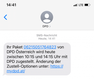 vermehrt betrugsversuche per sms in umlauf dpd osterreich