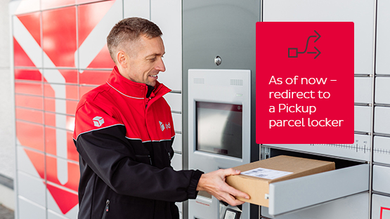 dpd driver puts parcel in a parcel locker - redirection to a parcel locker is now possible