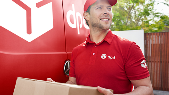 DPD driver delivering parcel