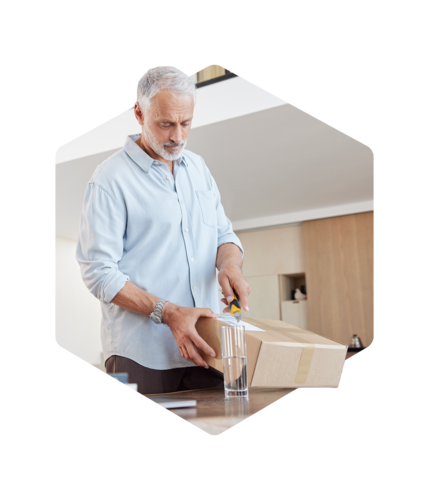 man packing