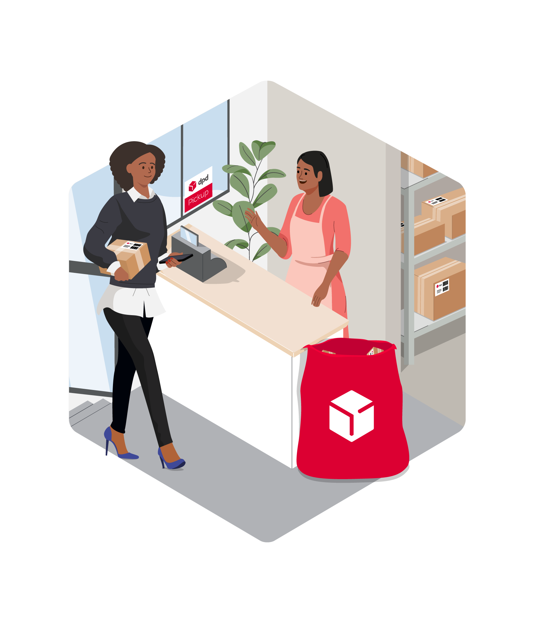 Kunde kommt in den Shop