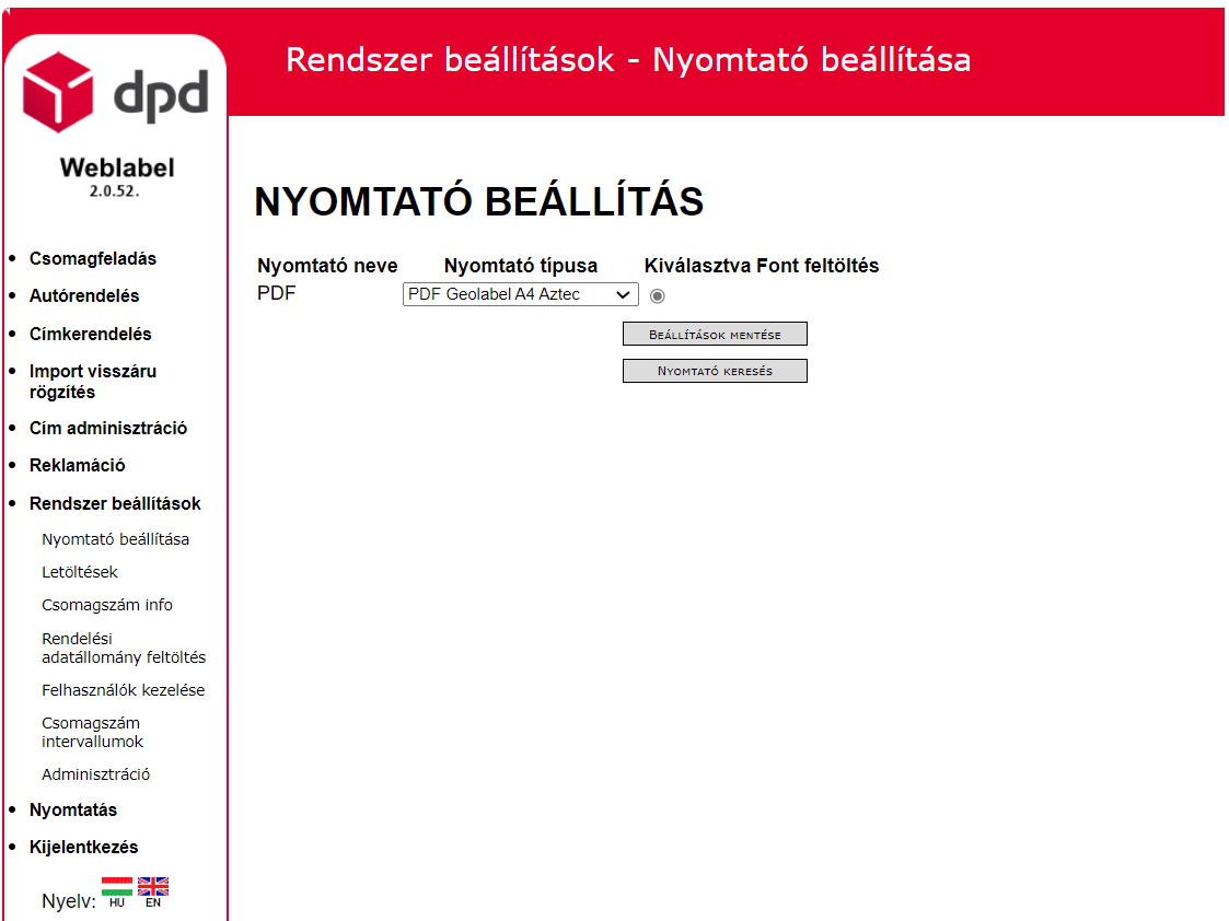 Weblabel nyomtató