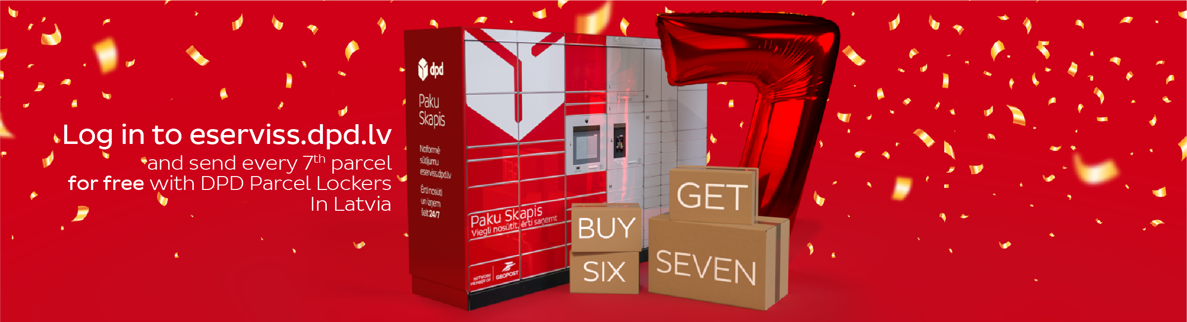 Log in to eserviss.dpd.lv and send every 7th parcel for free with DPD Parcel Lockers in Latvia