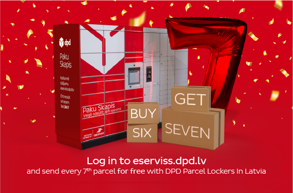 Log in to eserviss.dpd.lv and send every 7th parcel for free with DPD Parcel Lockers in Latvia