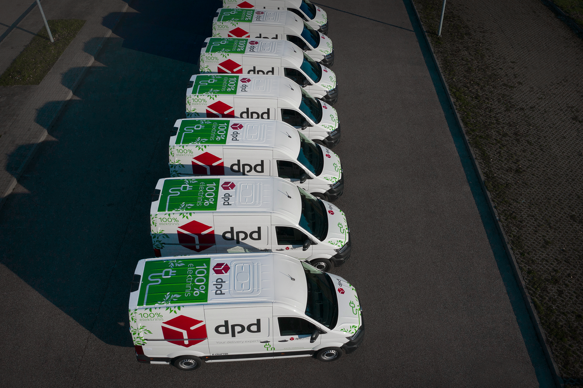 DPD elektromobiliai iš drono