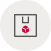 parcel icon in black and red