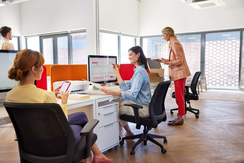 woman working at office