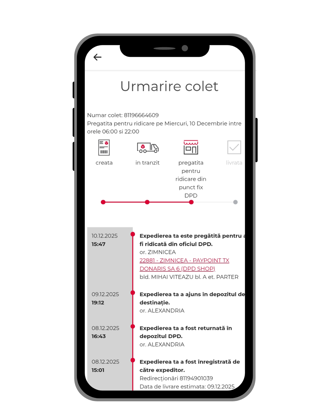 app info Urmarire colet