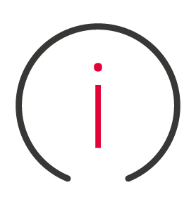 Ikona informacji: litera "i" w okręgu na czarnym tle.