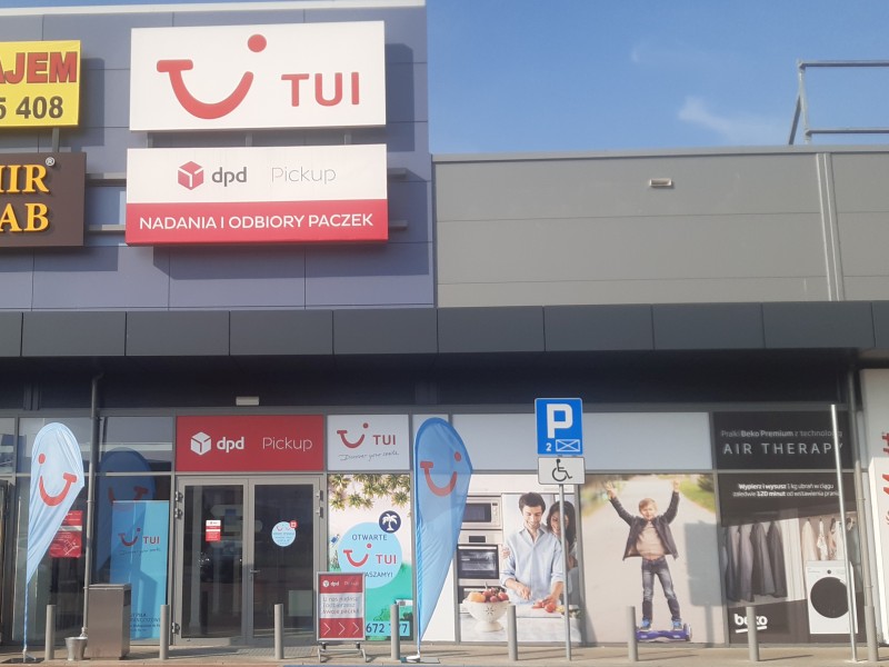 Punkt DPD Pickup w lokalu TUI, nadawanie i odbiór paczek.