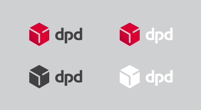 Logo DPD w różnych wersjach kolorystycznych mobile