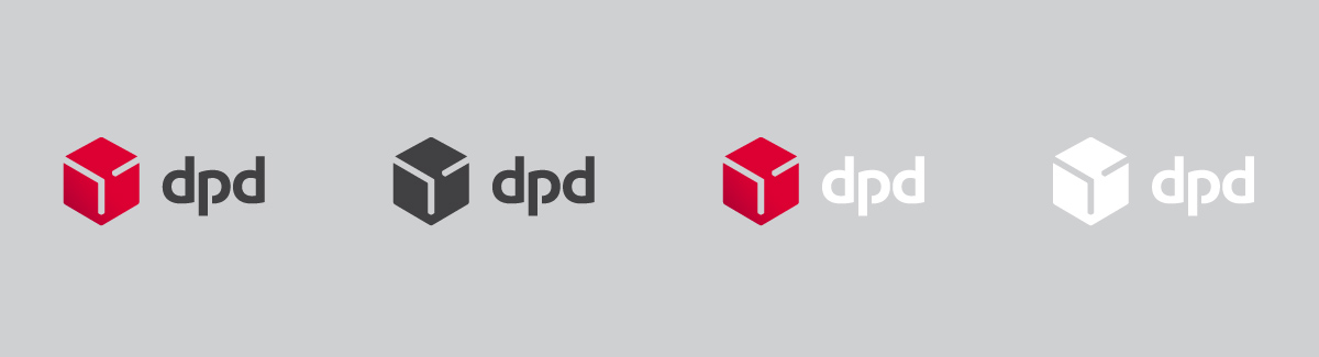 Logo DPD w różnych wersjach kolorystycznych