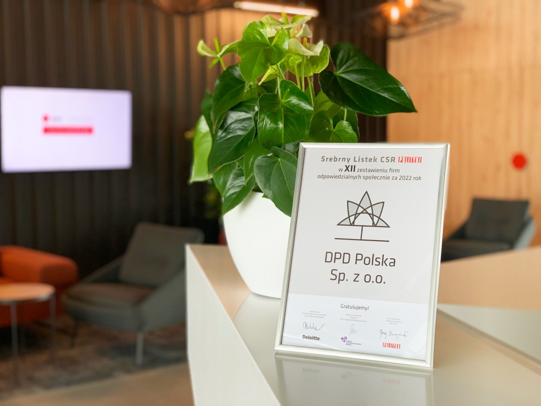 DPD Polska: Srebrny Listek CSR za odpowiedzialność społeczną w 2022 roku.