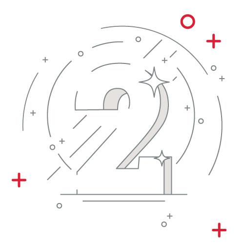 Grafika z numerem 21 w minimalistycznym stylu DPD.