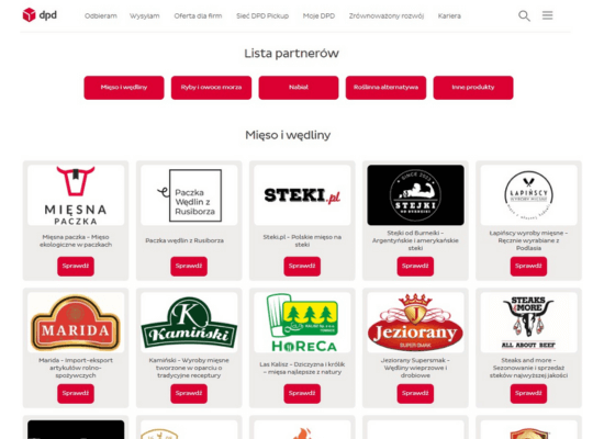 Projekt bez nazwy (9) (1) Lista partnerów DPD: mięso i wędliny. Kategorie dostawców i produktów.