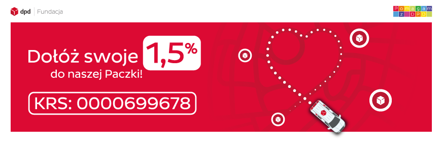 Banner Fundacja DPD Polska - 1,5% i KRS: 0000699678