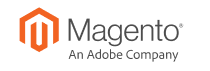 Logo Magento An Adobe Company - pomarańczowe