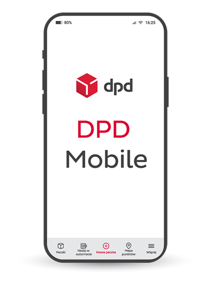 Smartfon z otwartą aplikacją DPD Mobile