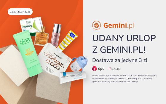 Gemini Banner Rotator Strefa Promocji DPD Kosmetki z lewej na pomarańczowym tle