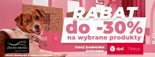 Dolina Noteci Banner pod rotatorem Strona Główna dpd pies z obrożą w różowym pokoju