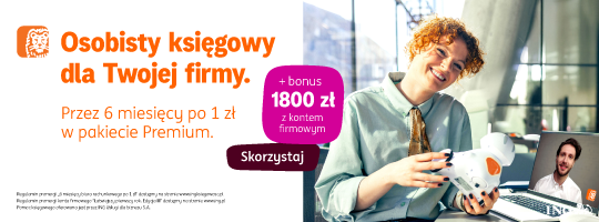 ING Banner pod rotatorem strona Główna DPD Uśmiechnięta kobieta siedzi przy biurku