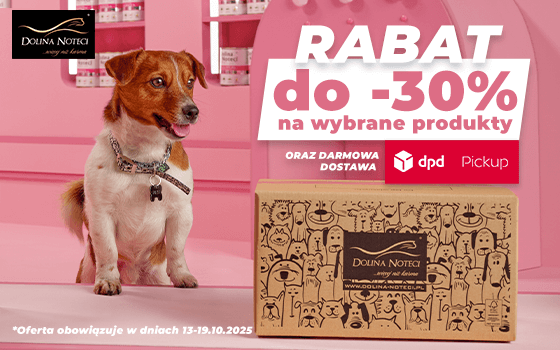 Dolina Noteci Banner Strefa Promocji DPD Piesek w różowym pokoju