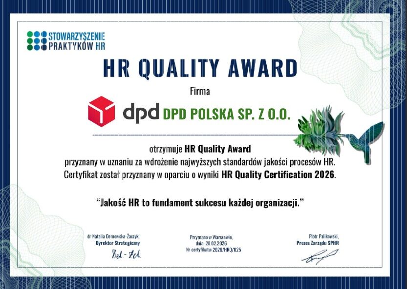 HR Quality Award nagroda dla DPD Polska sp. z o.o