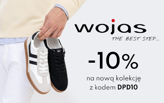 Baner promujący zniżkę -10% na nową kolekcję z kodem DPD10 w sklepie Wojas