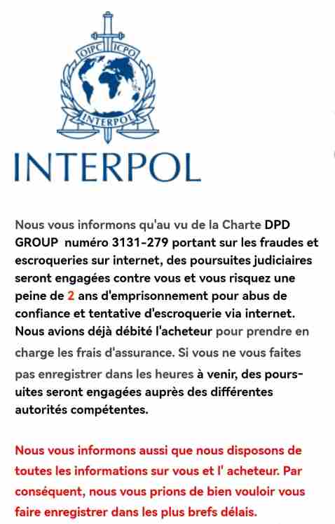 Fraude Interpol DPD group
