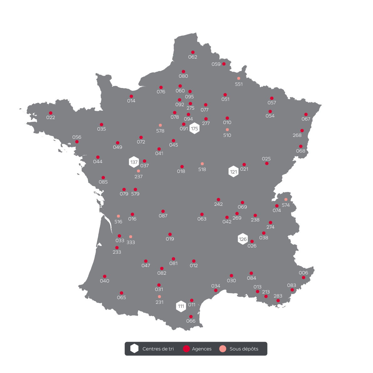 Carte de France Agences DPD