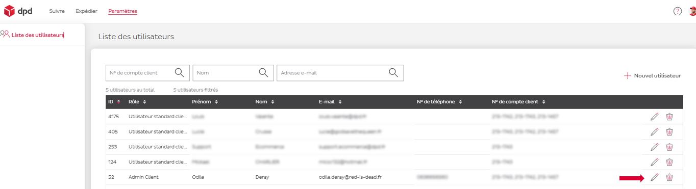 user list