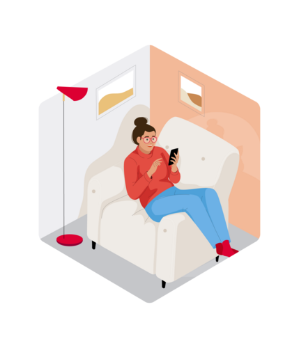 Liefer-Präferenzen Frau mit Smartphone